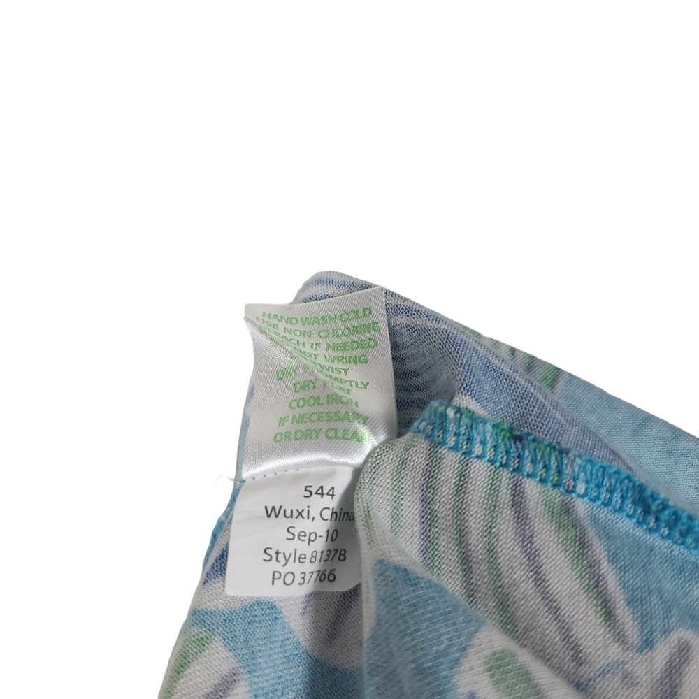 Lilly Pulitzer Tropical Blue Green Split V Neck Short Sleeve Belted Dress S - Picture 7 of 8